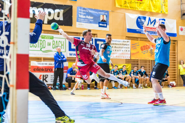 Dominik Schmid (ALPLA HC Hard #6) Gonzalez Adonis (SC kelag Ferlach #50) Lukas Herburger (ALPLA HC Hard #26) Pales Marek (SC kelag Ferlach #44) ; SC kelag Ferlach vs ALPLA HC Hard am 01.05.2018 in FERLACH (BALLSPIELHALLE FERLACH), AUSTRIA, Photo: Ernst Krawagner