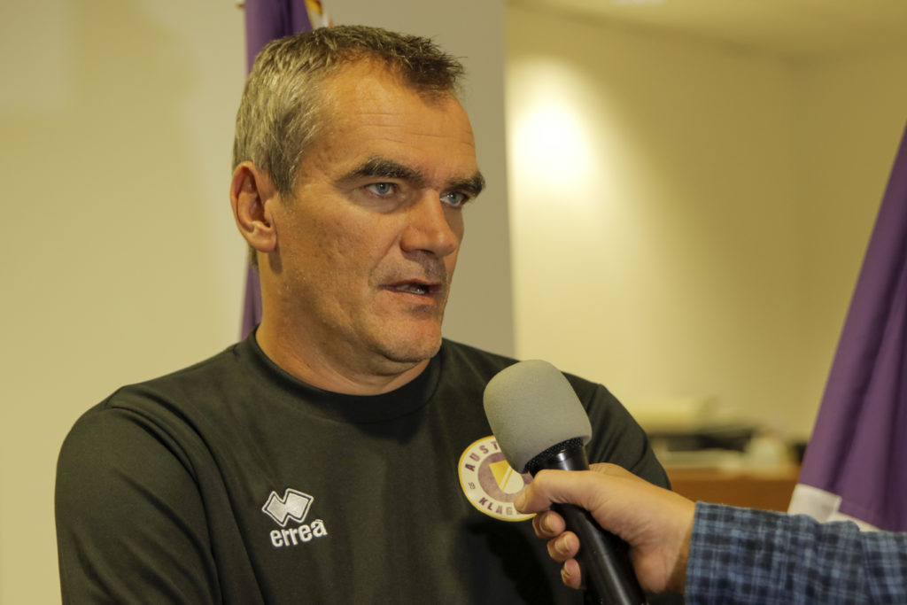 Robert Micheu Akademieleiter bei Austria Klagenfurt - Trainerteams komplett 1 Interview Juergen Knopper Robert Micheu, Training Austria Klagenfurt at Wörthersee Stadion, Klagenfurt on 23 September 2019. Photo: Ernst Krawagner
