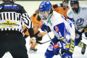 Velden, AUSTRIA - March 10: 3. Finale USC Velden vs EC VSV Juniors at Eishalle on March 10, 2022 in Velden, Kärnten, AUSTRIA. (Photo by Ernst Krawagner sport-fan.at)