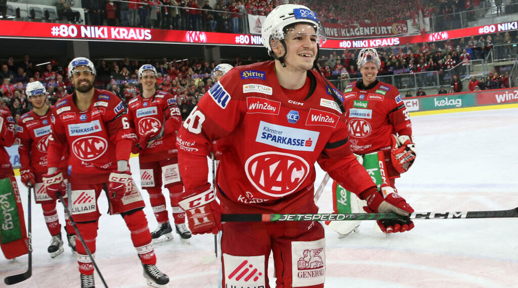 Abschied nach neun Jahren: Niki Kraus verlässt den EC-KAC 1 EBEL. Eishockey Bundesliga. EC KAC gegen VSV. Nikolaus Kraus (KAC). Klagenfurt, am 14.3.2023. Foto: Kuess www.qspictures.net