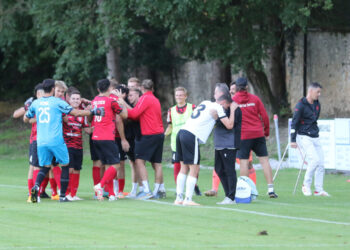 Torjubel Mario Verdel, ATUS Ferlach - SV Spittal 3-0 am 07.08.2023 in Ferlach (Sportplatz Ferlach), Austria, (Photo by Ernst Krawagner sport-fan.at)