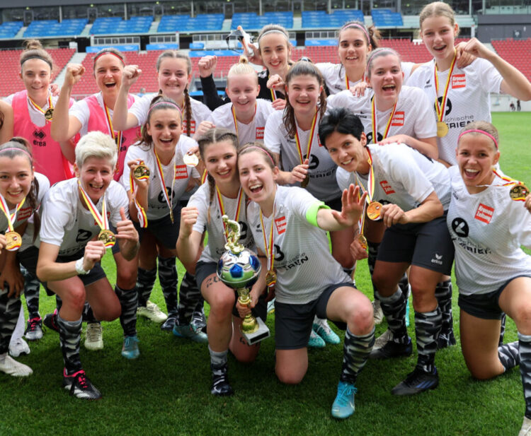 Fussball Frauen. Kaerntner Liga. Oberes Play Off. SK Austria Klagenfurt gegen SC St. Veit. Jubel (St. Veit). KLagenfurt, am 2.6.2024. Foto: Kuess www.qspictures.net