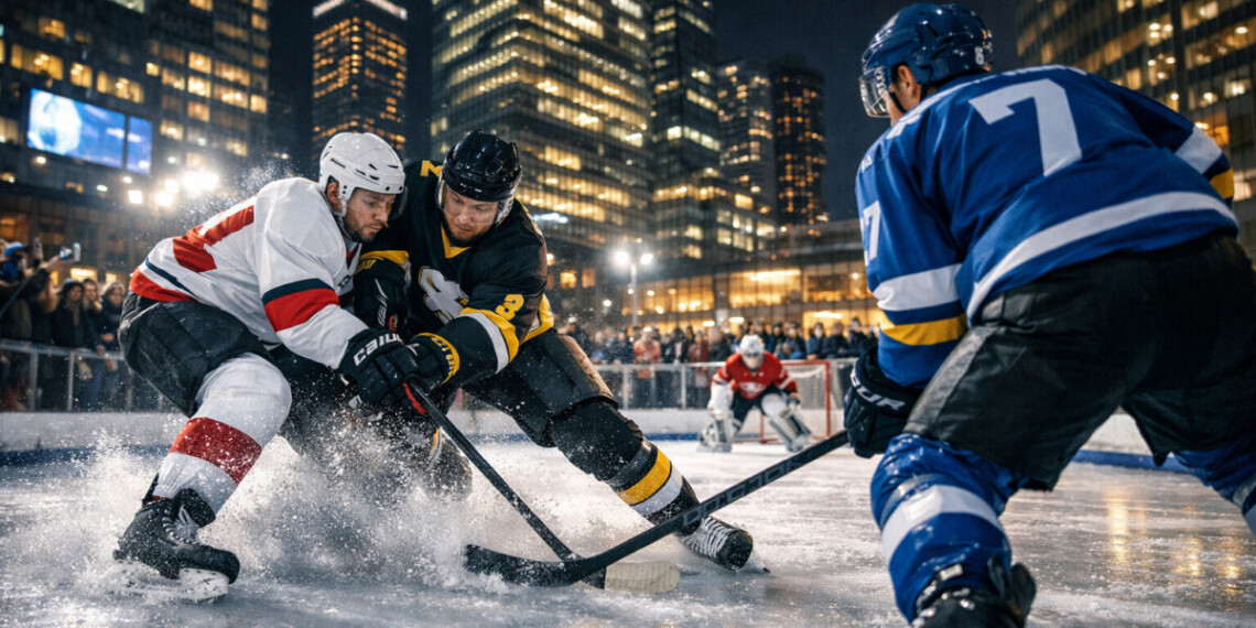 Eishockey in der City! IIHF & ProOxy zünden die 3x3-Revolution 1 3x3-Eishockey in der Stadt