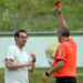 Fussball, 2022- 08-07; UL Ost Ludmannsdorf weiss/schwarz - Eisenkappel blau im Bild: Eisenkappel TR Bernhard Starz ST Meschnark Gerhard PhotoCredit: Hermann Sobe