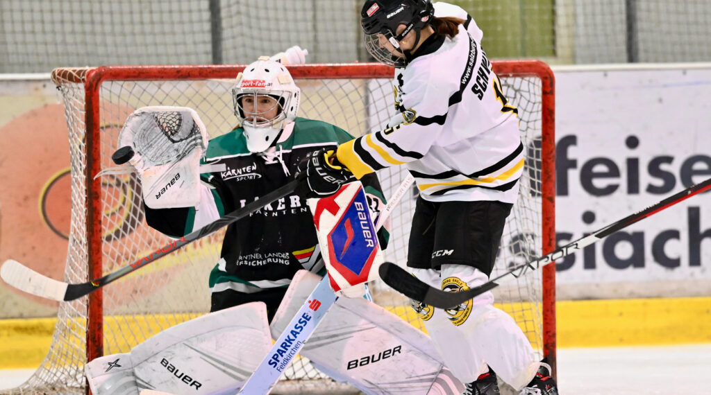 Lakers brechen den Bann: 3:1-Sieg sichert Platzierungsrunde 1 Anja Adamitsch als Bollwerk für die Lakers Kärnten