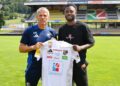 Wolfsberger AC verpflichtet Flügelstürmer 9 David Atanga mit Wolfsberger AC Trainer Dietmar Kühbauer