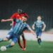 SALZBURG, AUSTRIA - APRIL 14: Manuel Maranda of FC Blau Weiß Linz challenges Oumar Diakite of FC Liefering during the 2. Liga match between FC Liefering and FC Blau Weiss Linz at Red Bull Arena on April 14, 2023 in Salzburg, Austria. (Photo by Jasmin Walter - FC Liefering/FC Liefering via Getty Images)