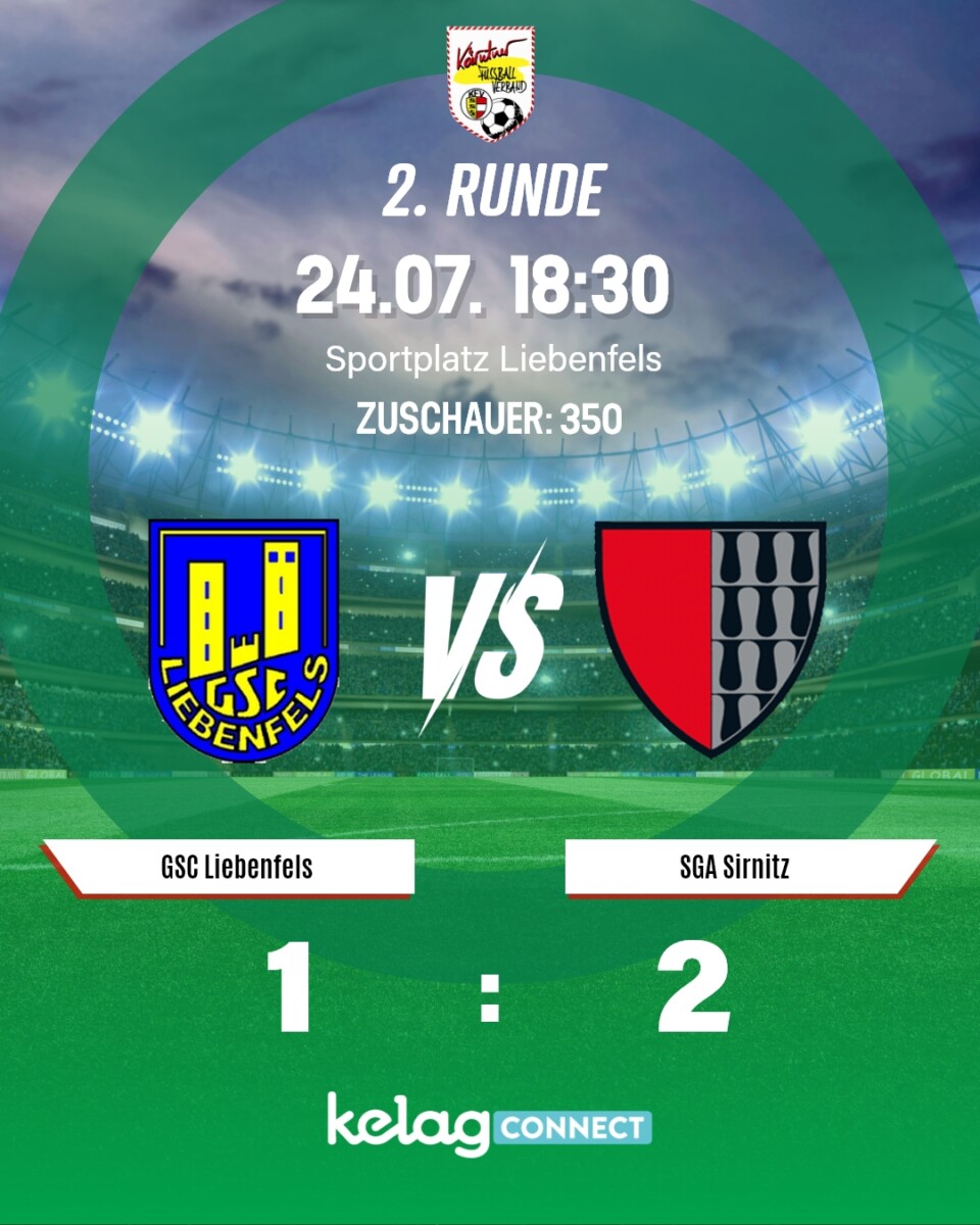 Alle 28 Spiele 2. Runde KFV Kelag Connect Cup – Ergebnisse 25 KFV Kelag Connect Cup Ergebnisse zweite Runde Spiel 1