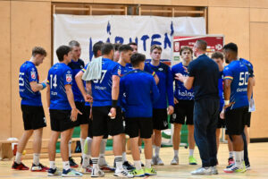 SC Ferlach Mannschaft, SC Ferlach vs. HSG Holding Graz 23.9.2023, SC Ferlach vs. HSG Holding Graz am 23.09.2023 in Bleiburg (Ballspielhalle Ferlach), Austria, (Photo by Bernd Stefan)