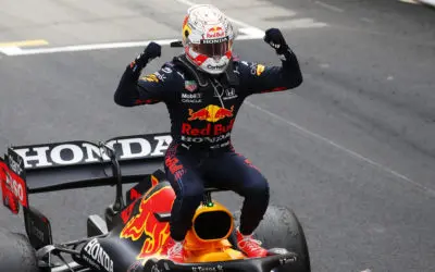 MONTE-CARLO, MONACO - MAY 23: Race winner Max Verstappen of Netherlands and Red Bull Racing celebrates in parc ferme during the F1 Grand Prix of Monaco at Circuit de Monaco on May 23, 2021 in Monte-Carlo, Monaco. (Photo by Gonzalo Fuentes - Pool/Getty Images) // Getty Images / Red Bull Content Pool  // SI202105230435 // Usage for editorial use only //