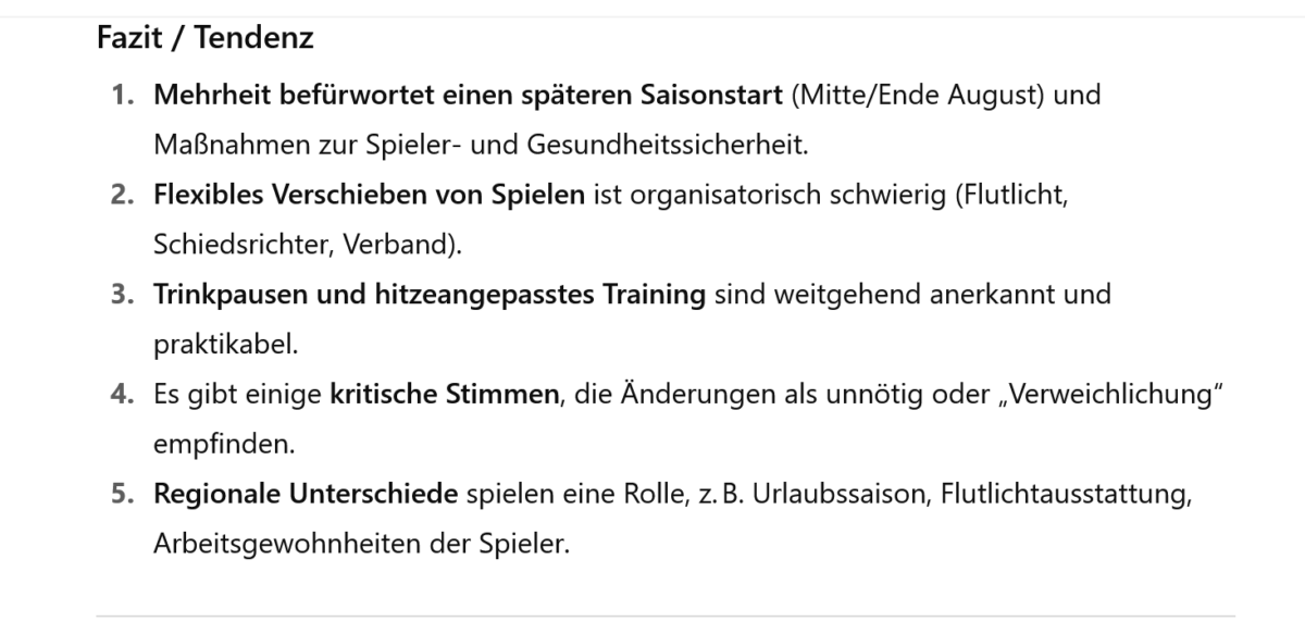 Glut am Spielfeldrand: Unterhaus schwitzt, Funktionäre fachsimpeln – Ist der Sommer zu heiß für den Fußball? 3 Screenshot 2025 08 17 at 16 47 20 Hitzeumfrage KFV